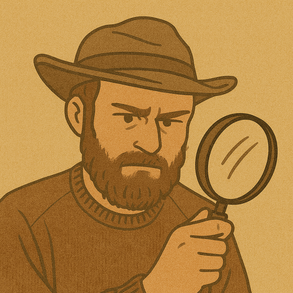An investigator with a magnifying glass.